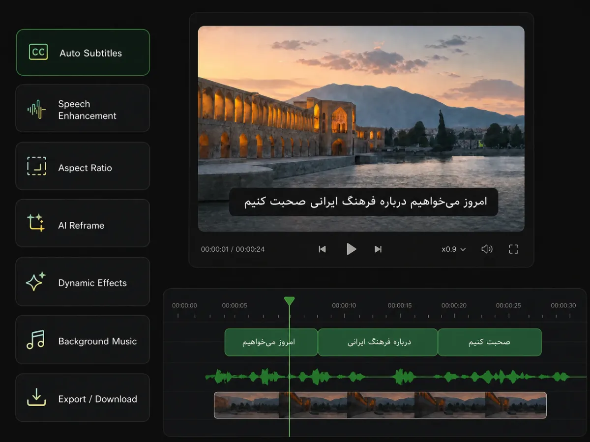 All-in-One Persian subtitle generator for videos.
